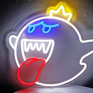 Neon Sign King Boo The Ghost Face LED Neon Light Mario Lamp Acrylic Sign for Gam